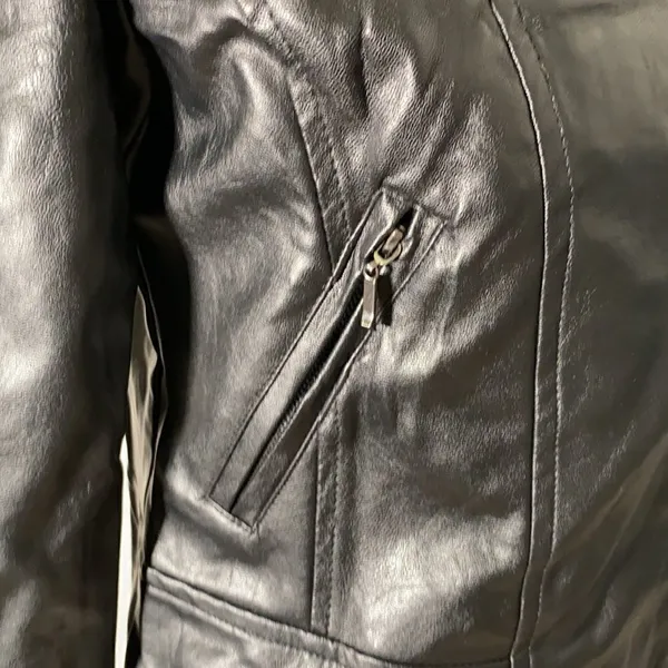 Women’s Black Faux Leather Jacket Small Lil Peep NWT - Image 4