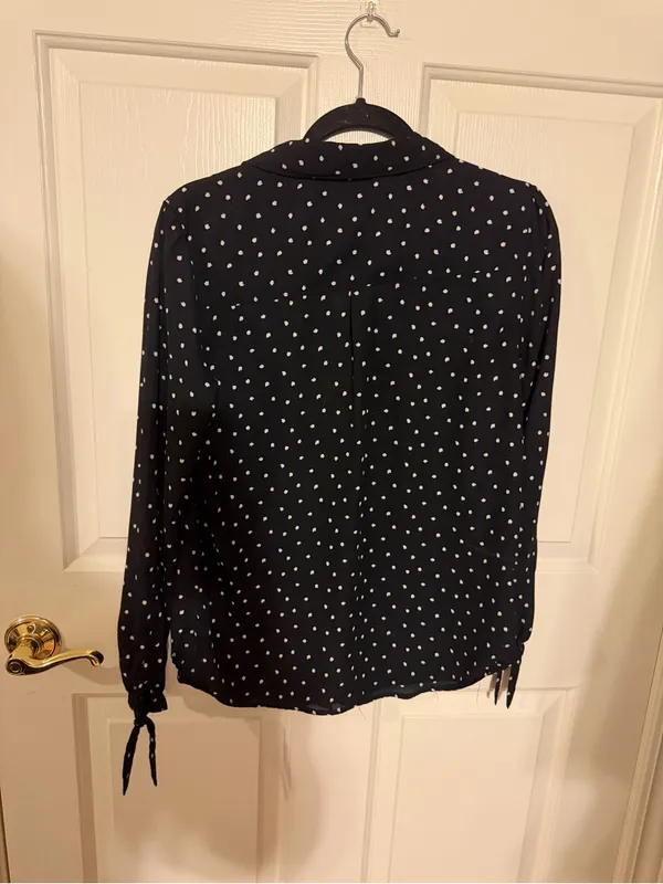 Abercrombie & Fitch Black Button-Down Polka Dot Shirt - Image 3