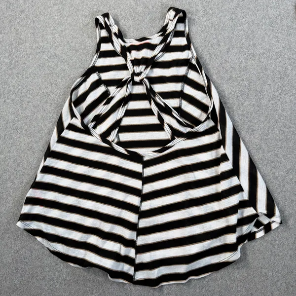 Betsey Johnson Striped Racerback Tank Top Women's Small Black/White Gold Metalli - Image 8