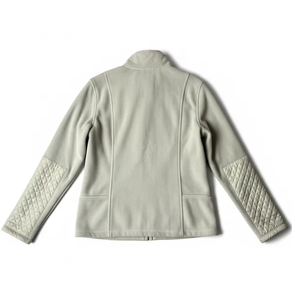 Barrage Collection Women's Fleece Jacket Quilted Arms Zip Up‎ Light Green Size M - Image 3
