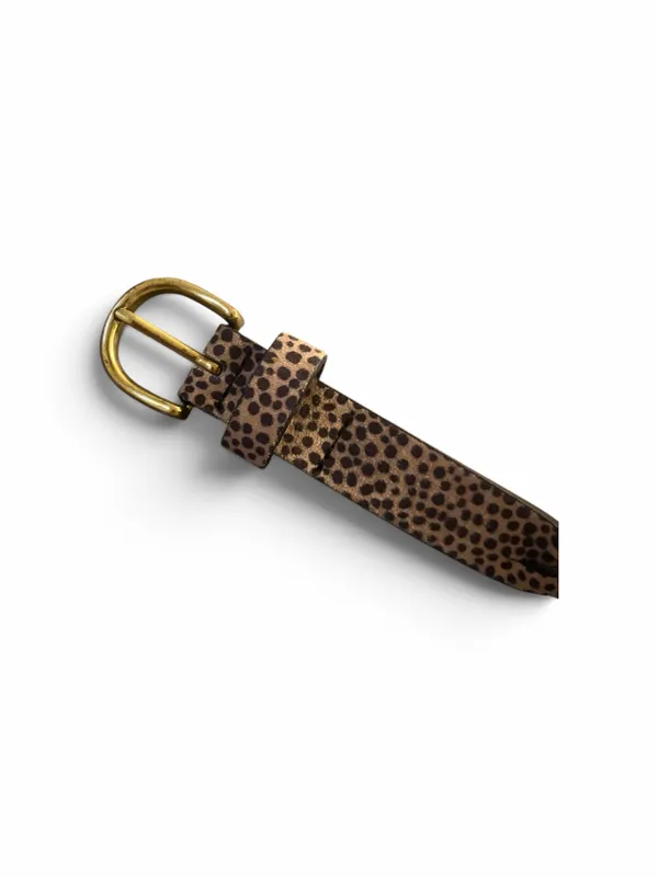 Braided Leopard Print Leather Belt - Image 2