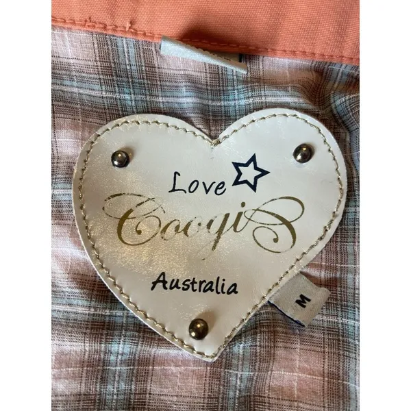 Coogi Jacket Womens Size M Orange‎ Studded Hood Casual Full Zip Australia Cotton - Image 13