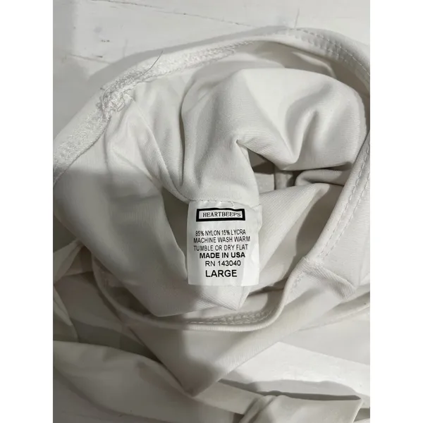 White Crop Top Sleeveless Tie Waist Heartbeeps Women's Size‎ Large - Image 4