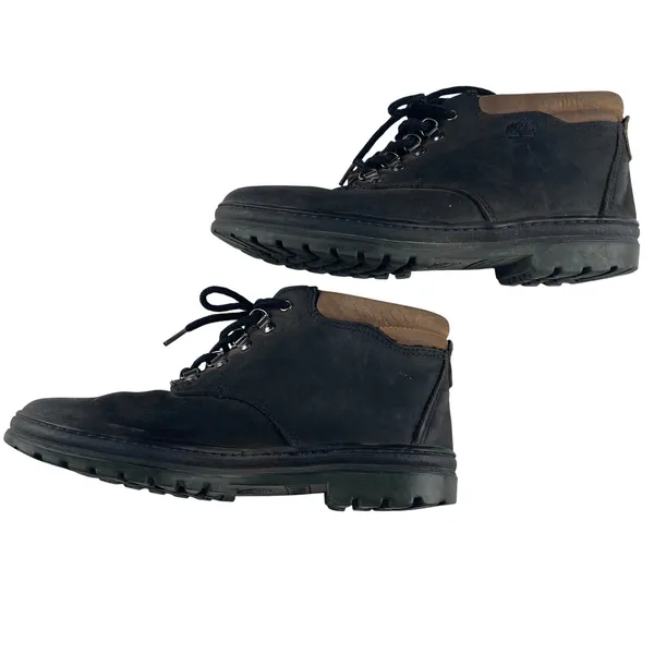 Timberland Women's Black Leather Ankle Boots Lace Up Lug Sole Casual Shoes‎ 10 M - Image 3