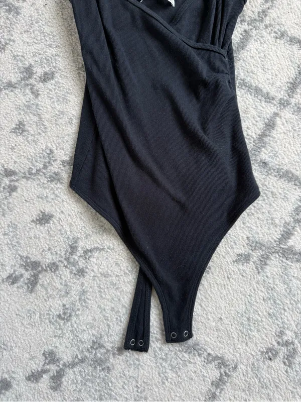 Abercrombie & Fitch Black Ribbed Tank Bodysuit - Image 3
