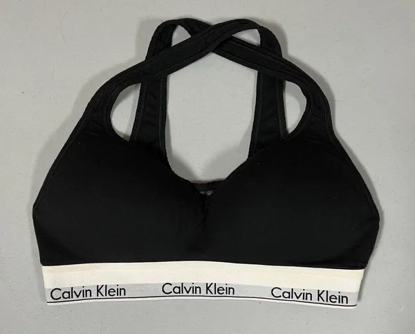 Calvin Klein Black Logo Padded Racerback Sports Bra Bralette Bra-Top Lingerie Size M 🖤 - Image 3