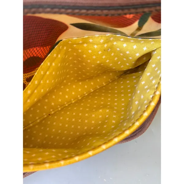 Fossil Key-Per Floral Coated‎ Canvas Crossbody Bag Red Yellow Retro Print - Image 8