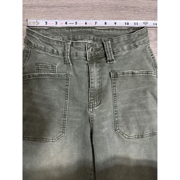 Womens High Rise Wide Leg Utility Pants 24x29 Faded‎ Olive Green Size M Gorpcore - Image 4