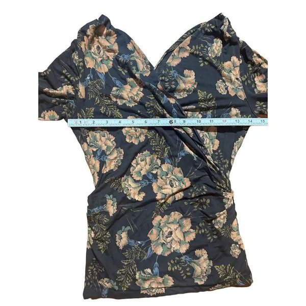 Free People floral surplice wrap‎ top sz XS - Image 6