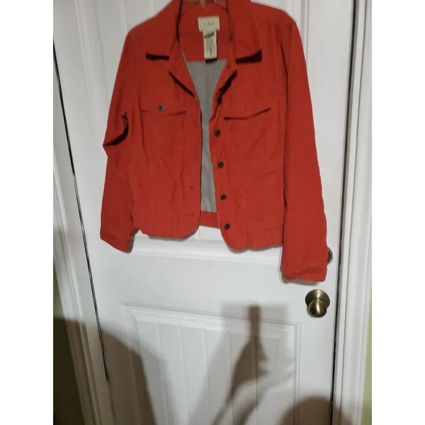 EUC Ladies L.L. Bean Corduroy Burnt Orange Button Down Jacket SIZE XS - Image 8