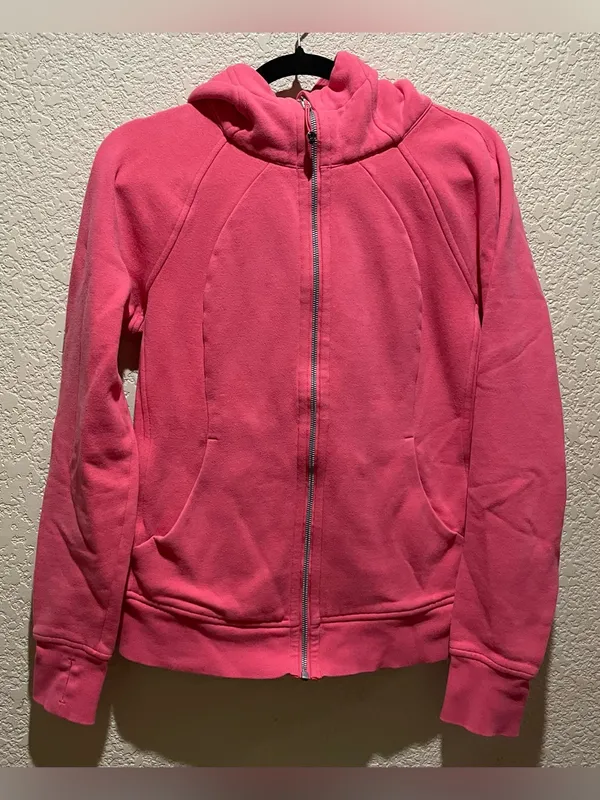 Lululemon Scuba Coral Zip-Up Hoodie Jacket Size 8 - Image 3