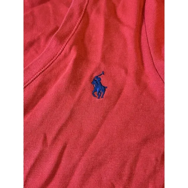 Ralph Lauren Sport Size Large V Neck‎ Red Cotton Sweater Preppy Staple Designer - Image 6