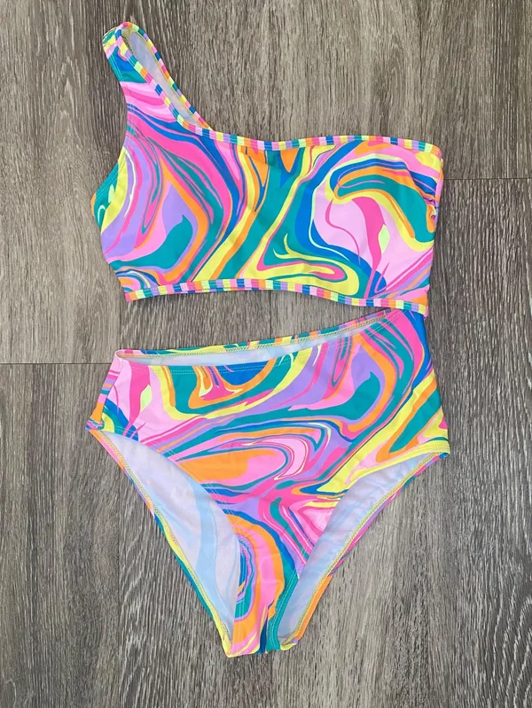 SheIn Womens NWT One Piece Multicolor Swimsuit - S - Image 3