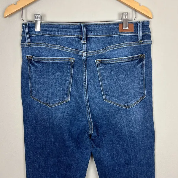 Judy Blue Jeans Womens 11/30 Blue Boot Cut Medium Wash Frayed Hem‎ Stretch Denim - Image 10