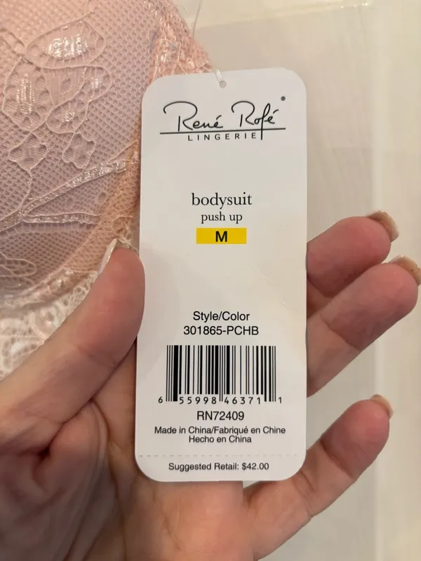 NWT Lace Push-Up Bodysuit in Blush Pink - Image 6