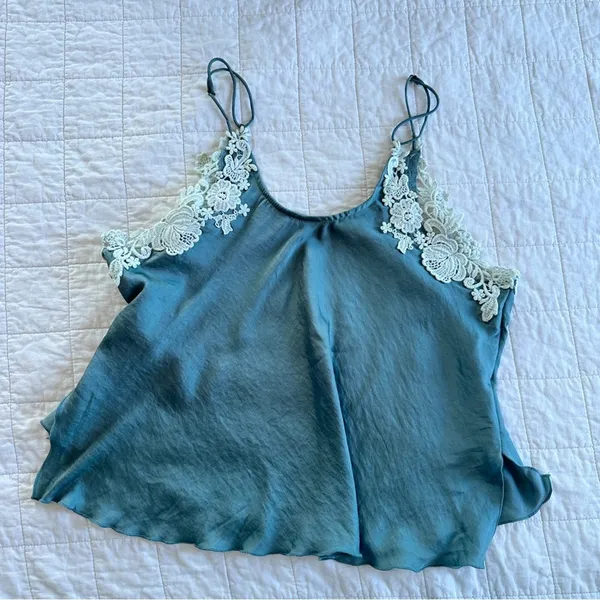 Free People Intimately Lace Trim Cami Tank Top Satin - Image 3