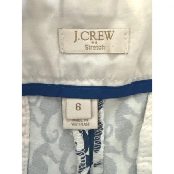 J.Crew Womens‎ Navy Blue Seahorse Print Stretch Side Zip Shorts Size 6 Nautical - Image 9