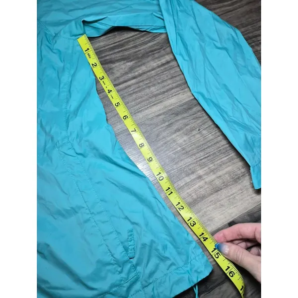 Lightweight Women's Aqua Windbreaker Jacket Small Blue - Image 4
