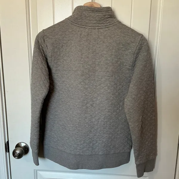 Patagonia Worn Wear Quilted Snap Sweater XSmall Grey - Image 3