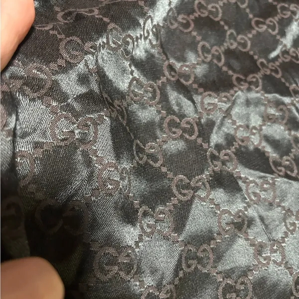 Authentic Vintage Gucci GG Print Satin Brown Dust Bag Made In Italy - Image 2