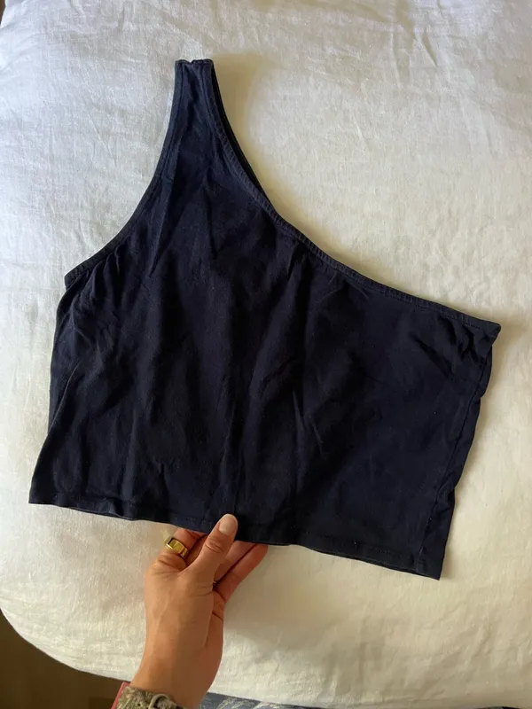 Basic navy one shoulder tank Blue Size M - Image 4