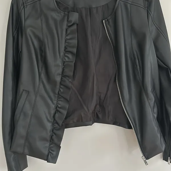 Kaari Blue Black Motorcycle Biker Style Jacket Womens Medium - Image 3