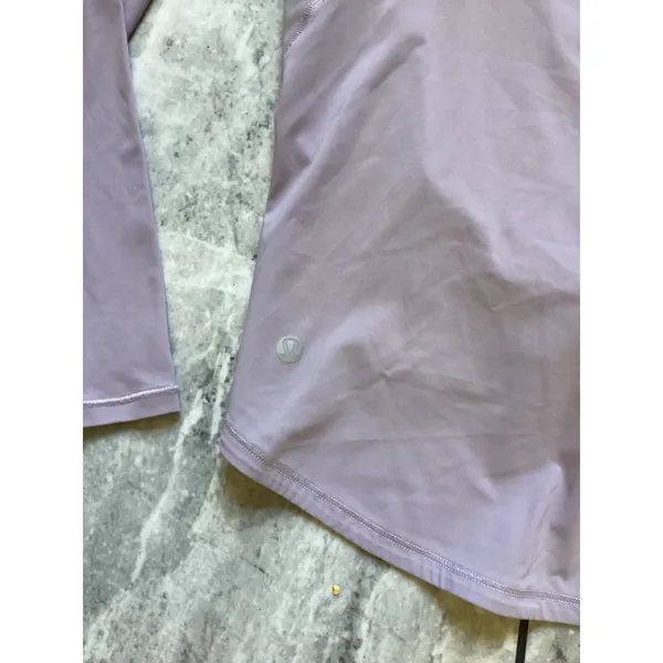 Lululemon Lavender Purple Twist Front Mesh Back Long Sleeve Active Top Women 6 - Image 3