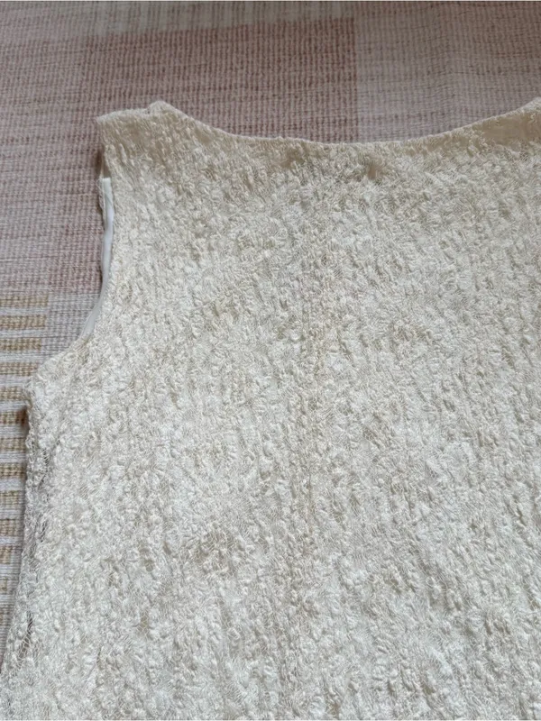 Abercrombie & Fitch Cream Lace Asymmetrical Handkerchief Hem Dress Small NWOT - Image 6