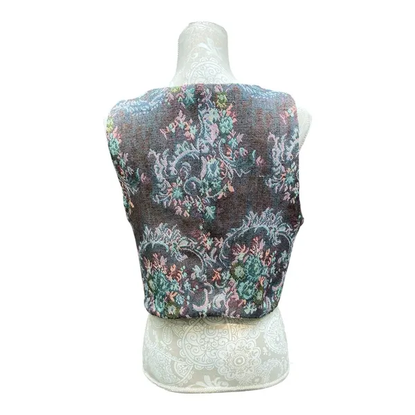 Source Unknown Ren Faire Reversible Tapestry Corset Vest Goblincore Cottagecore VTG Lace Up M - Image 6