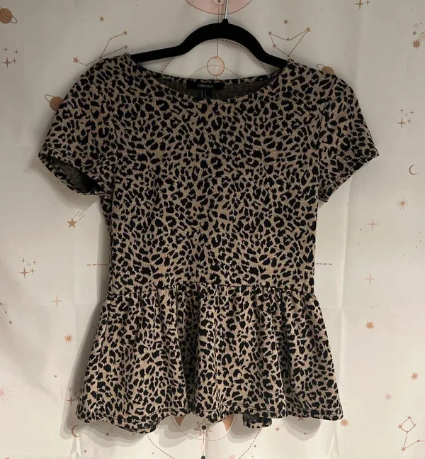 Forever 21 Leopard Print Peplum Top - Image 2
