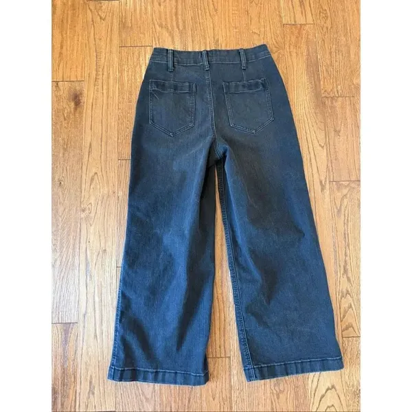 Sonoma high rise utility black wash straight crop Jean 8 petite - Image 6