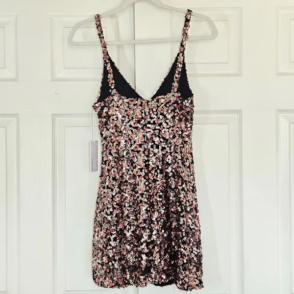 Reformation Jimmy Sparkle Mini Dress Sz‎ XS Sequined NEW - Image 10