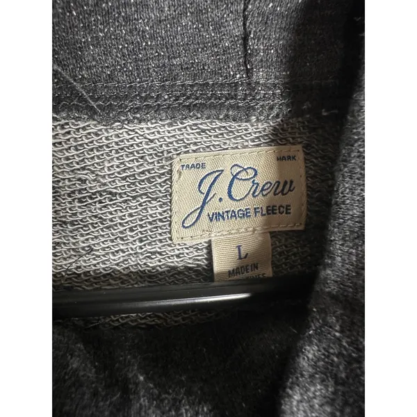 J.Crew Vintage Cotton Terry Turtleneck Sweatshirt Charcoal Gray‎ AS079 L - Image 3