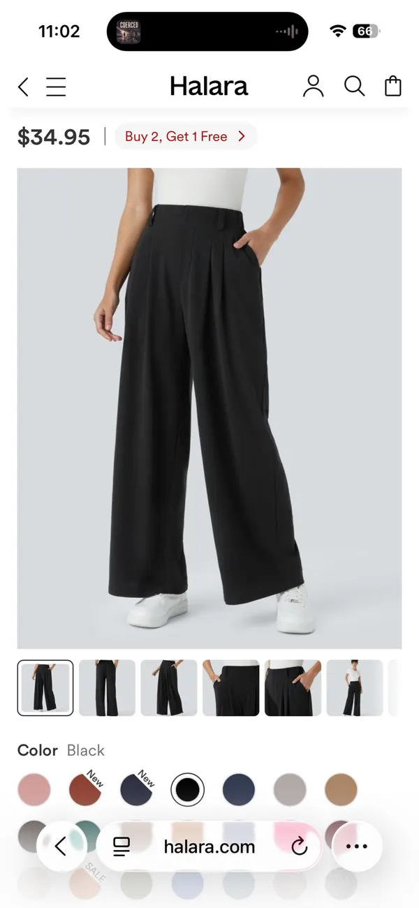 Halara Flex™ High Waisted Pocket Wide Leg Waffle Work Pants - Image 4