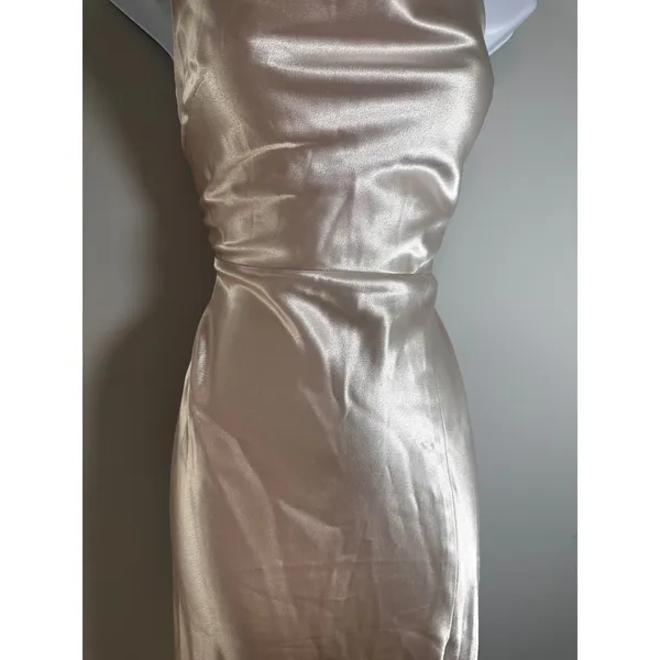 Birdy Grey Lisa Satin Cowl Neck Maxi Dress Champagne Gold XS Bridesmaid‎ Formal - Image 3