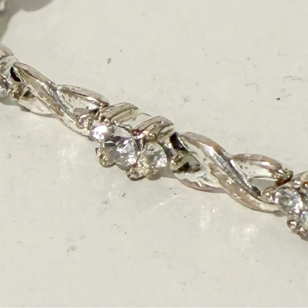 SC CH Signed Clear‎ CZ Silver Tone Tennis Bracelet Jewelry - Image 2
