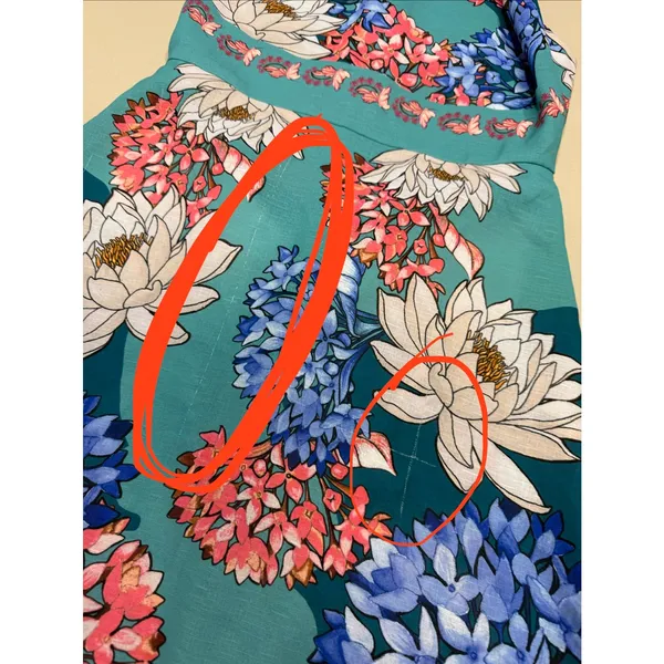 Agua Bendita Darmy blue floral Maxi halter Dress Large - Image 5