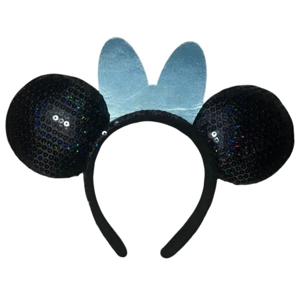 Disney Minnie Mouse Sequined Ear Headband with Jeweled Bow Disneyland 60th Anniversary - Image 2