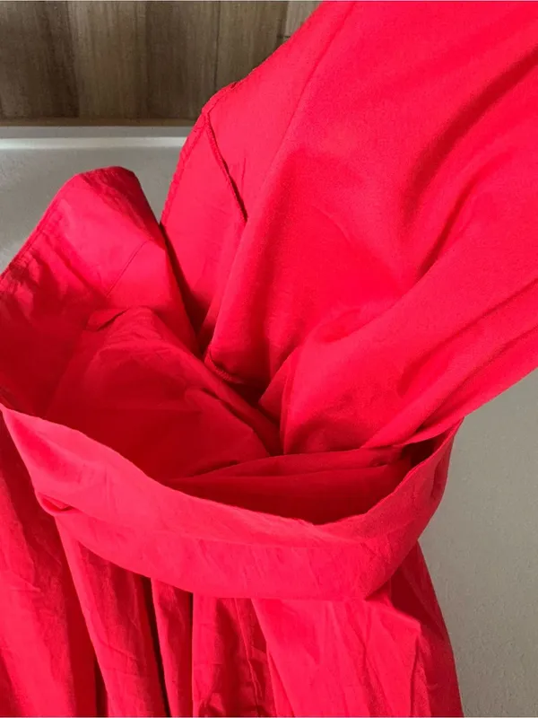 NWT Day + Moon Women's Red Mini Dress with Ruffle Sleeves and Tie Back Size S - Image 3