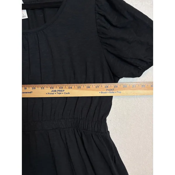 Daily Practice by Anthropologie Black Puff Sleeve Mini Dress 100% cotton Size L - Image 5