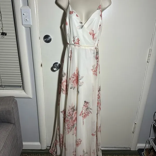 Lulu's White and Pink Floral Maxi Dress - Image 8