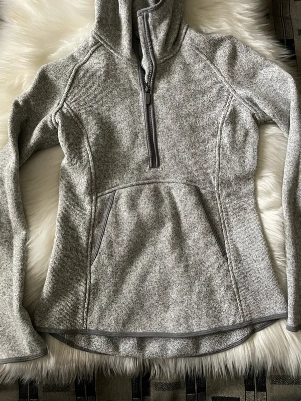 Lululemon Fleece & Thank You Pullover Heathered Gray 1/2 Zip - Image 8