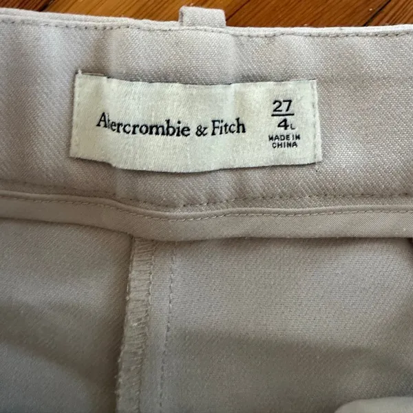 Abercrombie & Fitch Sloane Tailored Wide Leg Pant in Light Taupe Size 27/4 Long - Image 8