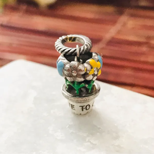 Brighton Colorful Flowerpot Charm Enameled - Image 4