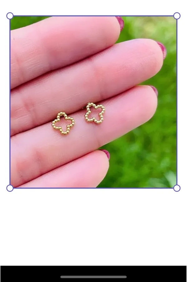 Anthropologie 18K Tarnish Res. Clover Stud Earrings - Image 2