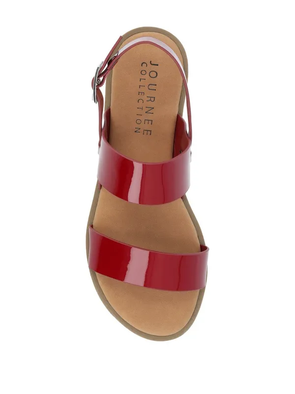 JOURNEE LAVINE MULTI STRAP SANDALS IN STATEMENT SIZE 5.5 Red - Image 2