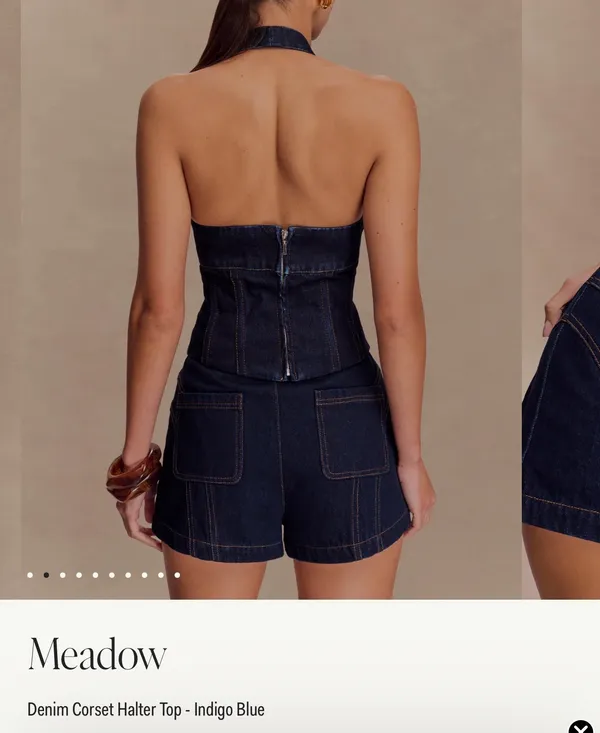 Meshki denim corset halter top - Image 6