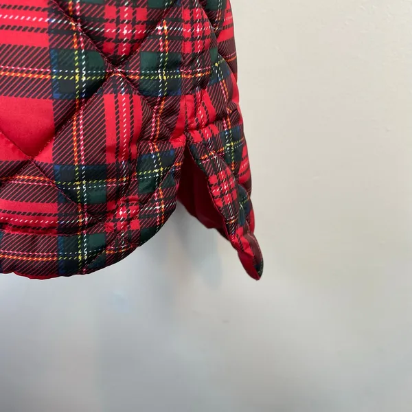 Lands End FeatherFree Quilted Insulated Puffer Vest Red Plaid Womens Plus 1X - Image 5