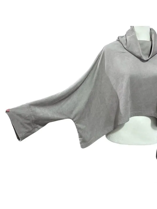 Lime & Vine Faux Suede Cowl Neck Asymmetrical Crop Top Size Small - Image 5