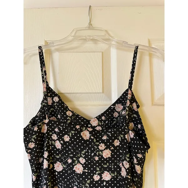 NWT Commense Floral Midi Dress Ruffle Sweetheart Neckline Spaghetti Straps New!! - Image 3